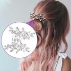 2 Pcs Rhinestone Hair Comb Silver Bridal Wedding Hair Pieces Prom Hair Access   