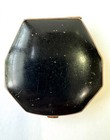 Vintage Art Deco Elgin American Compact Black W  Guilloche Rose Powder Rouge