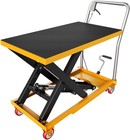 Hydraulic Lift Table Cart Single Scissor Lift Table Height Adjustable With Wheel
