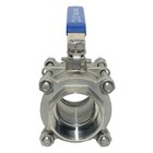 2  Inch 3 Piece Full Port Ball Valve Npt Threaded Plumbing Stainless Steel 304