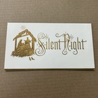 Vintage Mid-century Christmas Card Gold  Foil Typography Silent Night Nativity