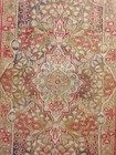 Vintage Beautiful Hand Knotted Oriental  Distressed Worn Kermann Wool Rug