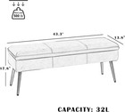 Ottoman With Storage Bench  End Of Bed Bench With Flipping Lid  Mid-century Mode