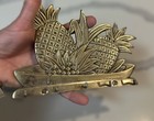 Vintage Brass Pineapple Wall Key Holder Hook Rack 5 Hooks Entryway Decor 7   