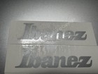 2pcs For Ibanez Bass Guitar Headstock Neck Waterslide Decals Metallic Ink Silver