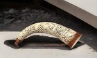 Horn Of Cuchulainn German Drinking Horn W strap  Raised Relief Irish Hero 13    L