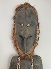 Vtg Papua New Guinea Sepik Tribal Wood Carved Figure Portrait Sculpture Necklace