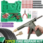 72pcs Tire Plugger Tubeless Tire Wheel Repair Gun Kit Mushroom Plug Probe Nozzle