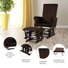 Brown Baby Nursery Relax Rocker Rocking Chair Glider And Ottoman Set Bench With 