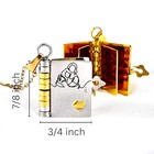 Ishenkea Granddaughter Book Necklace With 6 Pages Engraved No  Golden