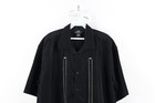 Vintage 90s Streetwear Mens Medium Embroidered Collared Camp Button Shirt Black