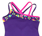 Circo Biketard Unitard Bodysuit Strappy Back Criss Crossed Straps New Girl M 7 8