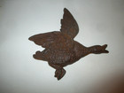 Vintage Antique 6  Heavy Cast Iron Flying Duck Rusty Americana Farmhouse Piece