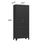 Metal Pantry Kitchen Utility Storage Cabinet 5 Shelves 2 Door Laundry Closet