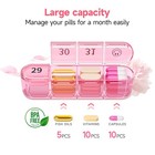 Pink 30 Day Daily Medicine Organizer Box Case Container Pill Storage Case