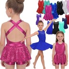 Us Girls  Sequins Jazz Hip-hop Dance Leotard Dress Princess Ballerina Costumes