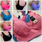 3- 6 Sports Bras Yoga Active Wear Workout Bra Wireless Comfy Cami Top Reg   Plus