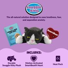 Calming Heartbeat Cat Toy For Kittens - Soft Plush Snuggle Toy  Grey   White