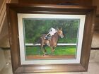 Rare Vtg Kentucky Derby Ruth Racing Horse Framed Signed Print Russell Mccarthy
