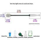 2-pack Silicone Bottle Brush 12-inch Gray - Flexible Non-scratch Cleaner For    