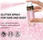 Hair And Body Glitter Spray  1pc Sparkling Pink Glitter Dry Powder Makeup For Cl