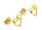 14k Yellow Gold Kid Baby Heart Dolphin Stud Earrings 0 5 Gram