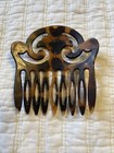 Vintage Taiwan Edwardian Faux Tortoise Shell Hair Accessory Comb Swirled 3 