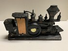Train Railroad Clock Lighted United Metal Works Tested
