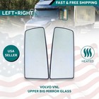 Volvo Vnl Upper Mirror Big Glass Heated Pair Left Driver   Right Side 2004 2017