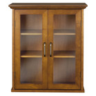 2-door Wall Cabinet Glass Doors Adjustable Shelves Kitchen Bathroom Removable