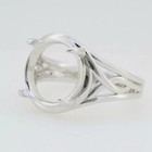 12mm Round Shape Semi Mount Celtic Shank Ring 925 Sterling Silver Women Ring