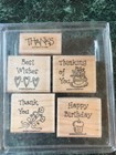Stampin Up Rubber Wood Mounted Lot Of 2 In Original Packaging  9 Stamps 