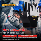 400v Insulated Electrical Gloves  Touch Screen  Flame Retardant  Xl