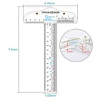2pcs Acrylic T-square And Straight Ruler Inches And Metric For Crafting Drafting