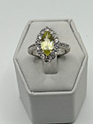 Stunning  925 Vintage Sterling Silver Estate Ring Size 7 Yellow Stone
