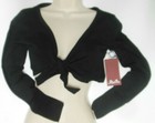  Mirella Black Long Sleeve Tie Top Sweater Ladies Sizes M1104 S m M l Soft