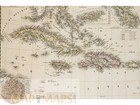 Caribbean Islands Antique Map Cuba  Hispaniola  Puerto Rico  Jamaica  Bru   1837