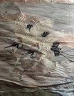 Exquisite Antique Japanese Tapestry     2 Cranes  Clouds Waves     25-3 4    X 24-1 2 