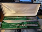 Antique English Cutlery Company 3-piece Carving Set W sterling Silver Handles