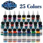Us 25 Color Tattoo Ink Set Genuine Fusion Inks 1oz 30ml Bottles Permanent Makeup
