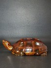              Vintage Chinese Bodliess Lacquerware Painted Turtle Statue Jewelry Case Box