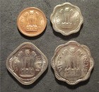 India-1957 4 Coin Bu Set Decimal Coinage-1-10 Naye Paisa-km  s 8 11 16 24 1 Ihk