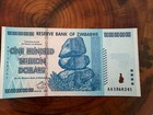 Reserve Bank Of Zimbawe One Hundred Trillion Dollars Banknote World Paper Unc