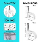 100pcs Cable Staples 10mm Clips White cable Wire 10mm  100pcs 10mm