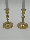Set Of Two Vintage Brass Candle Holders Made In India 5 1 2 In New Old Stock