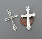 6 Pc Small 1  Tear Drop Rosary Crucifix Cross Rosaries Part Italy C137 Silver
