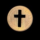 Lucky Cent Sharp Cut-out Cross Penny Token Rare Exonumia Good Luck Collectible