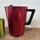 Vintage Mcm Aluminum Anodized Multi Color Pitcher And 5 Tumblers