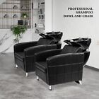 Salon Shampoo Backwash Chair W  Ceramic Bowl  Barber Hair Washing Treatment Unit