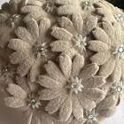 Vintage Felt And Seed Beads Pillbox  Hat By Paramount Tan Color Euc 1950   s
